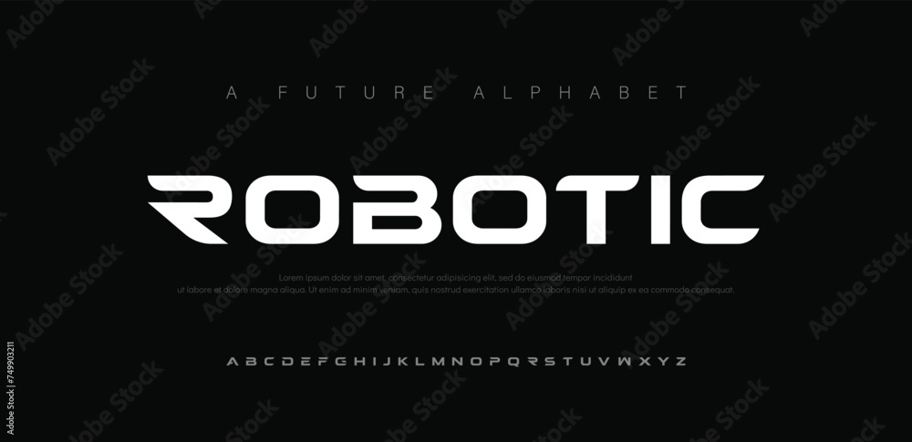 Creative modern technology alphabet fonts. Abstract typography urban sport, techno , fashion, digital, future creative logo font. vector illustration - obrazy, fototapety, plakaty 