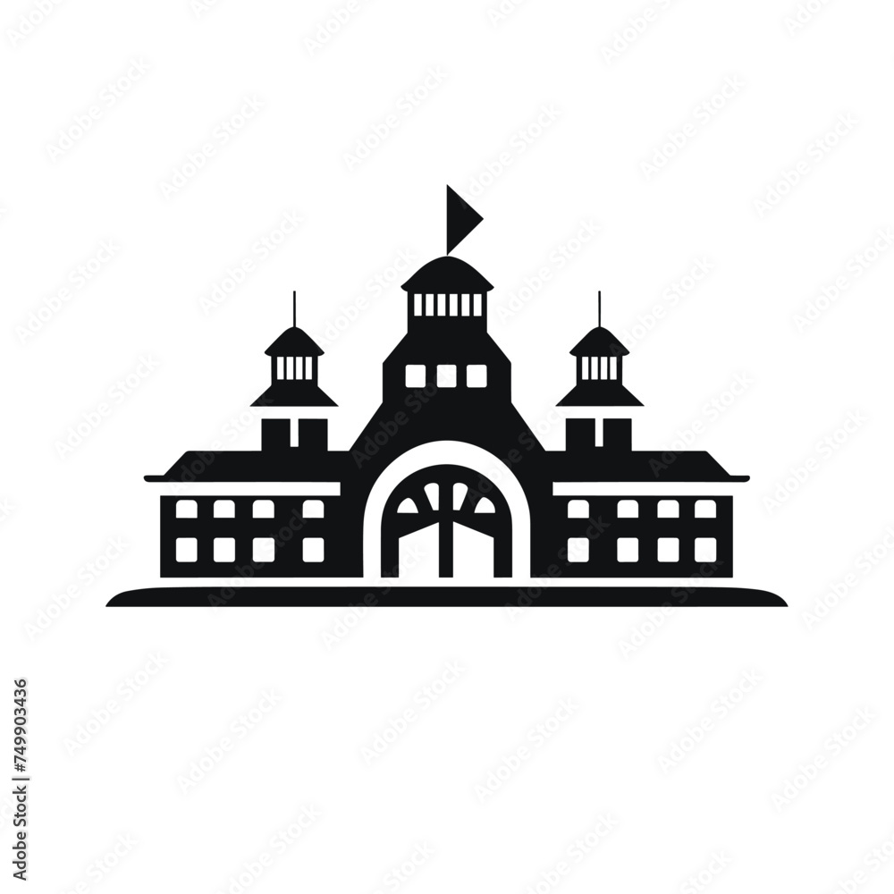 New Jersey Solid Vector Illustration. School building icon. Linear style sign for mobile concept and web design. Congress glyph style design, designed for web and app.