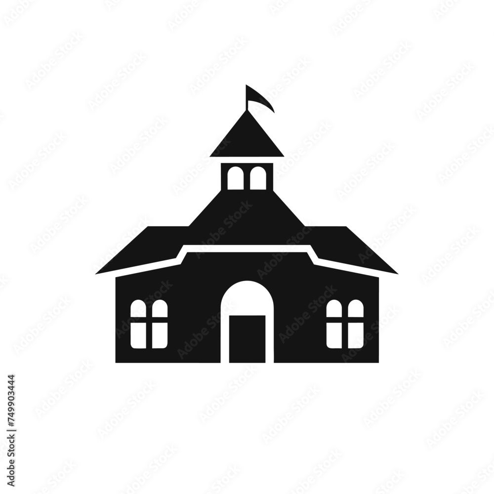 Filled flat sign for mobile concept and web design. School building with flag silhouette symbol. University icon in vector. Set of 3 filled castleicons. School building vector icon. Filled flat sign for mobile concept and web design. School building with flag silhouette symbol. University icon in vector. Set of 3 filled castleicons. School building vector icon.