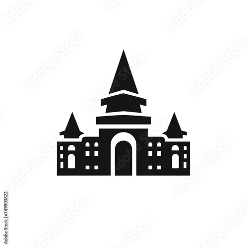Amsterdam City buildings outline vector icon. Building, outline, icon - Building vector icon. School Vector Icon. School Building Icon In Trendy  Design Vector Eps 10.
