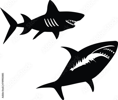 Shark Silhouette – Fierce Ocean Predator Art