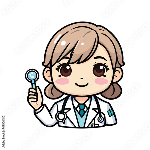 Female cute doctor sticker