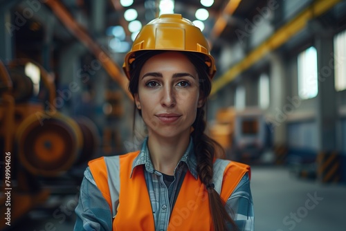 female industry engineer with protective helmet © Juan Hernandez