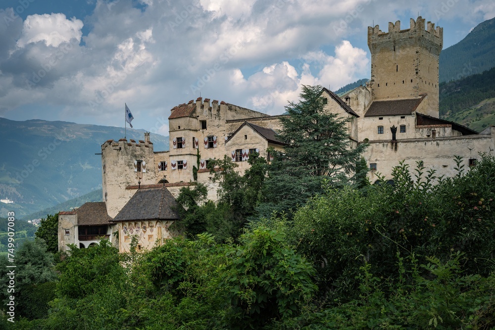 The ancient castle in the Alps in the South Tyrol region