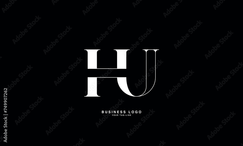 HU, UH, H, U, Abstract Letters Logo Monogram HU, UH, H, U, Abstract Letters Logo Monogram