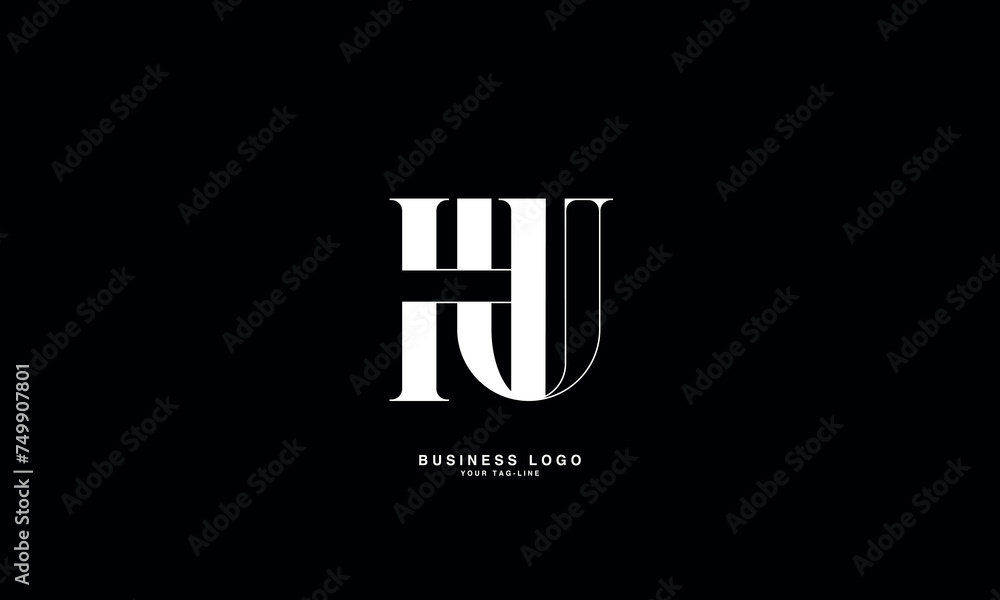 HU, UH, H, U, Abstract Letters Logo Monogram HU, UH, H, U, Abstract Letters Logo Monogram