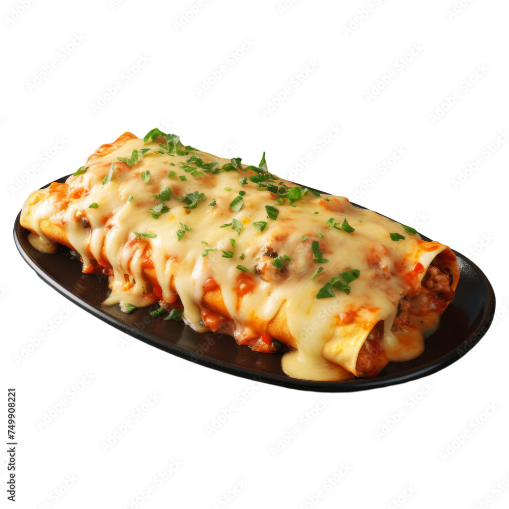 A cannelloni isolated on transparent background, png A cannelloni isolated on transparent background, png
