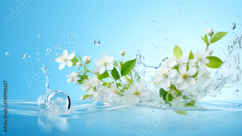 Spring Flowers in Water