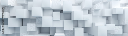 Abstract White 3D Cubes Background