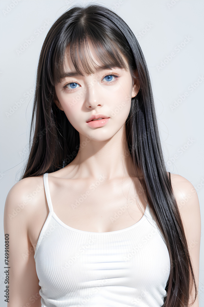 Gorgeous Young Female Model - Fashion or Cosmetics Model - Beauty with Perfect Fine Features - Beautiful Smooth Hair Gorgeous Young Female Model - Fashion or Cosmetics Model - Beauty with Perfect Fine Features - Beautiful Smooth Hair