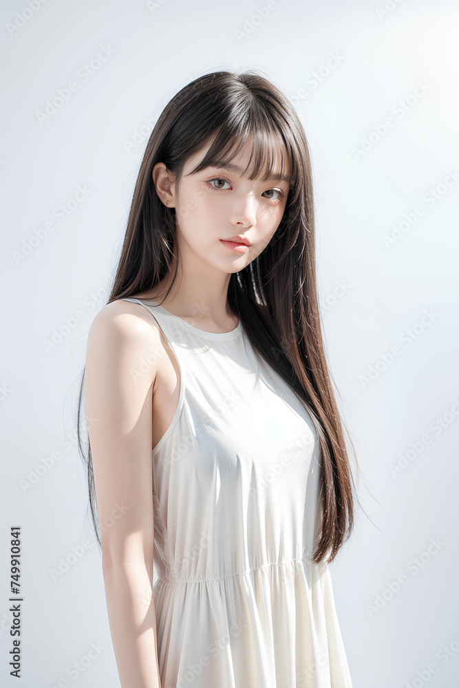 Gorgeous Young Female Model - Fashion or Cosmetics Model - Beauty with Perfect Fine Features - Beautiful Smooth Hair Gorgeous Young Female Model - Fashion or Cosmetics Model - Beauty with Perfect Fine Features - Beautiful Smooth Hair