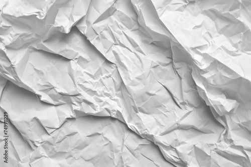 Crumpled White Paper Texture Background for Various Purposes