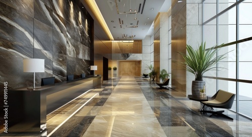 Contemporary Office Lobby Interior Design with Modern Furniture and Stylish Decor