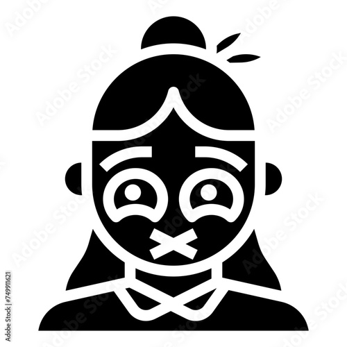 QUIET,feelings,long hair,woman.svg