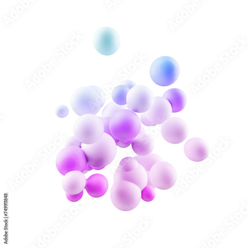 pink and blue 3d metaball particles on transparent background © Layerform
