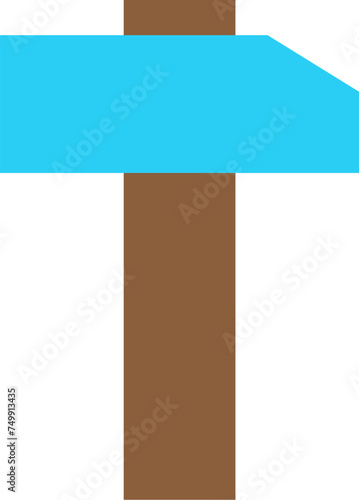 Heavy blacksmith hammer with wooden handle. Construction professional tools and equipment of highly qualified specialist. Simple flat vector isolated on white background