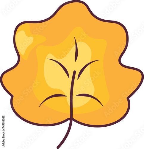 Autumn foliage hand drawn illustrations set. Tree leaves, herbarium isolated on yellow background