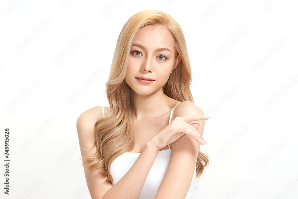 Beautiful young asian woman with clean fresh skin on white background, Face care, Facial treatment, Cosmetology, beauty and spa, Asian women portrait. Beautiful young asian woman with clean fresh skin on white background, Face care, Facial treatment, Cosmetology, beauty and spa, Asian women portrait.