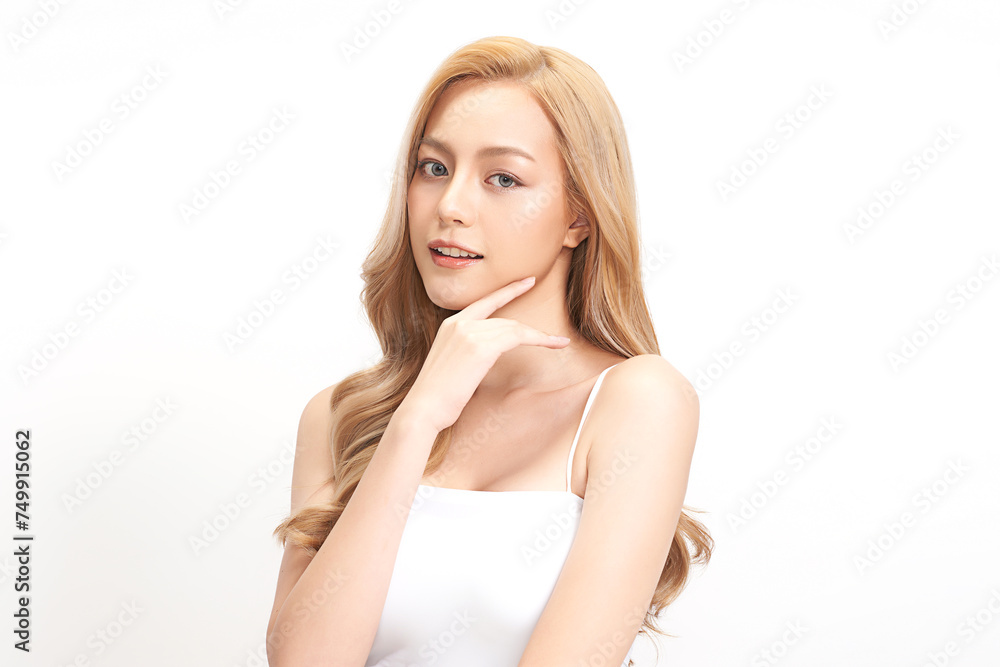 Beautiful young asian woman with clean fresh skin on white background, Face care, Facial treatment, Cosmetology, beauty and spa, Asian women portrait. Beautiful young asian woman with clean fresh skin on white background, Face care, Facial treatment, Cosmetology, beauty and spa, Asian women portrait.