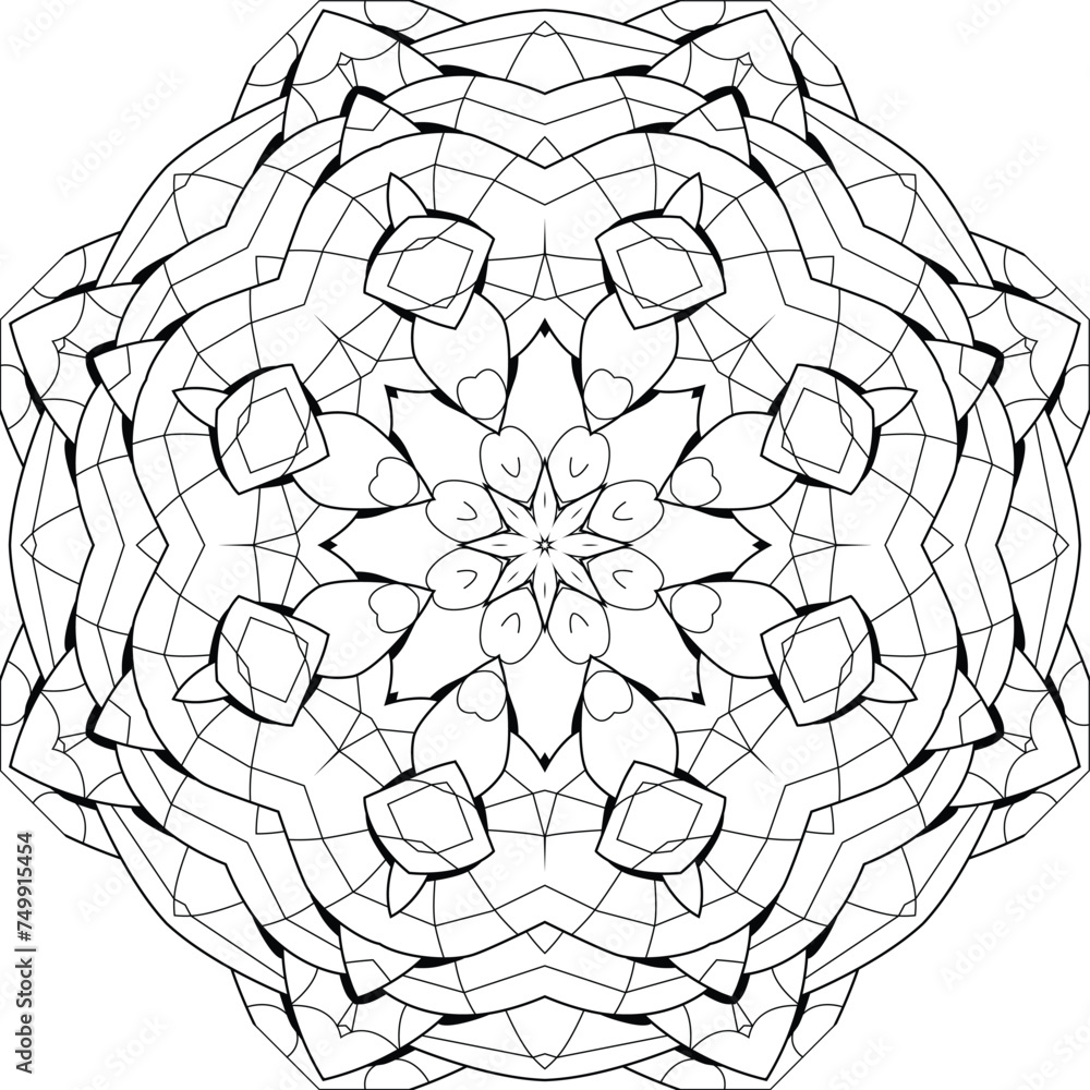 Fototapeta premium Cute Mandalas. Decorative unusual round ornaments for coloring.