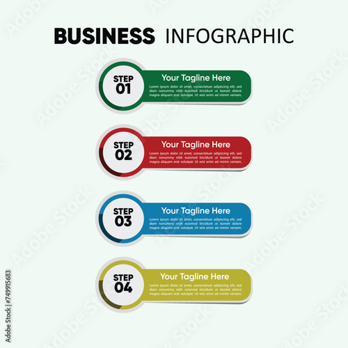 Presentation steps business timeline infographic template