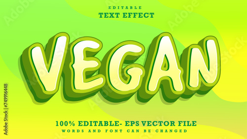 Vegan Editable Text Effect Design, Effect Saved In Graphic Style	 photo