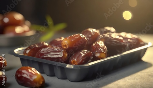 freash dates on the plastic tray photo