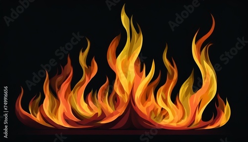 fire flames isolated on black background abstract fire background vector illustration beautiful stylish fire flames generated