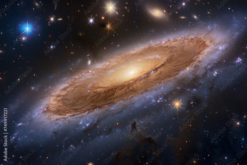 Fototapeta premium Intense macro images of galactic structures and magnificent landscapes, revealing the mysteries and beauty of the cosmos
