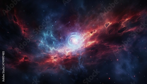 Colorful nebula rising start, red giant, black hole, deep space © png sublimation