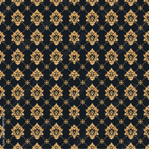 Thai-inspired designs,
Luxury textile with gold accents, I
Illustrations 