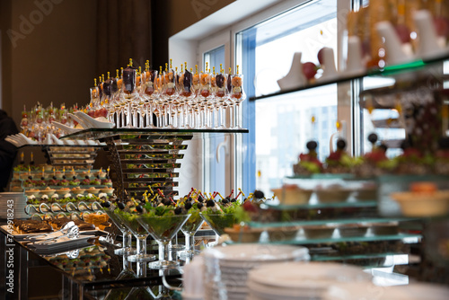 buffet, meals in the restaurant, snacks and canapes