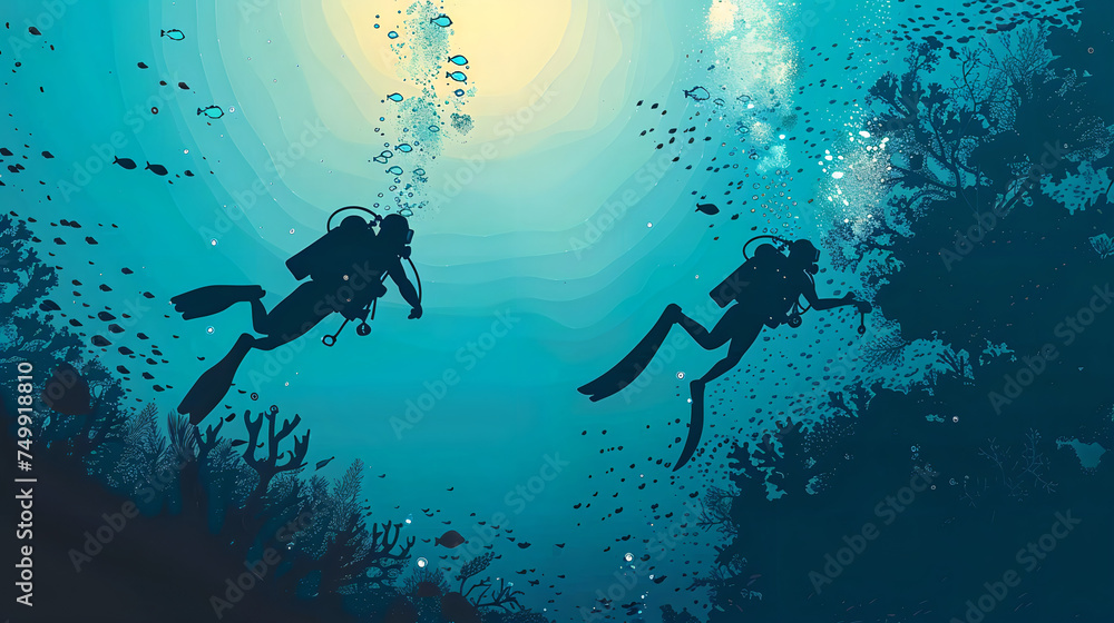 scuba diving vector scuba diving vector