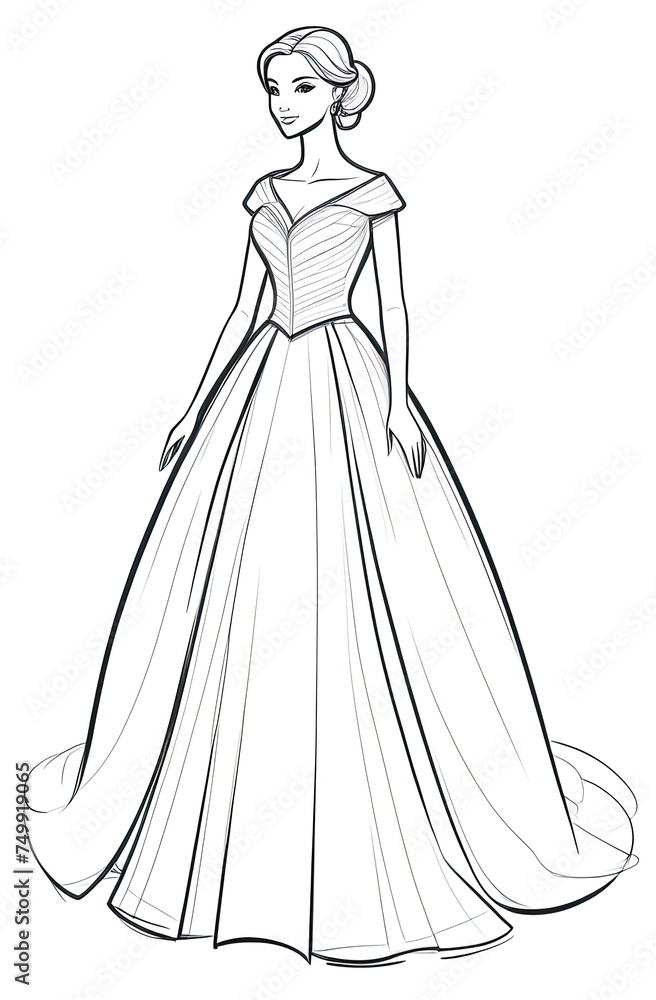 art sketching of beautiful dress Sketch background. coloring page for coloring book for kids, teens, adult art sketching of beautiful dress Sketch background. coloring page for coloring book for kids, teens, adult