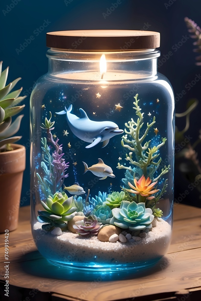 Fish Aquarium glass of water from the ocean Fish Aquarium glass of water from the ocean