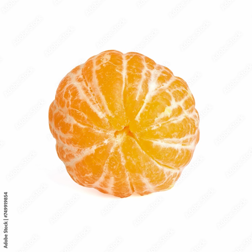 Peeled fresh ripe tangerine isolated on white Peeled fresh ripe tangerine isolated on white