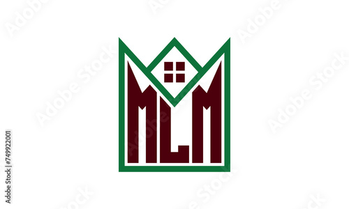 MLM initial letter real estate builders logo design vector. construction, housing, home marker, property, building, apartment, flat, compartment, business, corporate, house rent, rental, commercial