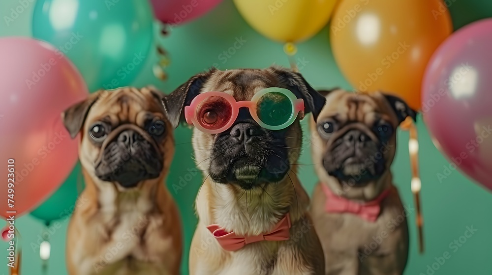Colorful Balloons for Dog Celebration
