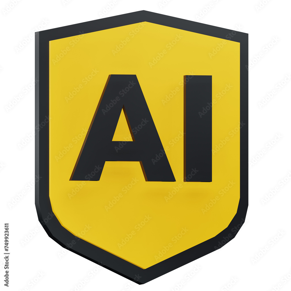 3d Ai Shield Illustration With Alpha Background 3d Ai Shield Illustration With Alpha Background