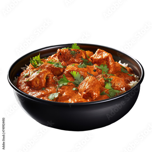 A chicken tikka masala isolated on transparent background, png