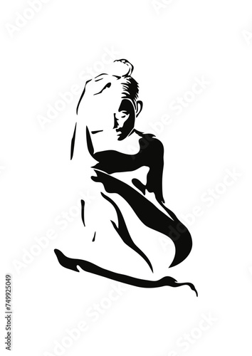 Silhouette vector Beauty girl