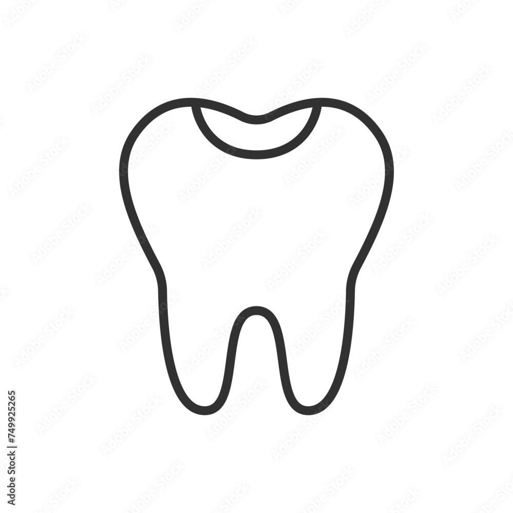 Tooth filling, linear icon. Line with editable stroke Tooth filling, linear icon. Line with editable stroke
