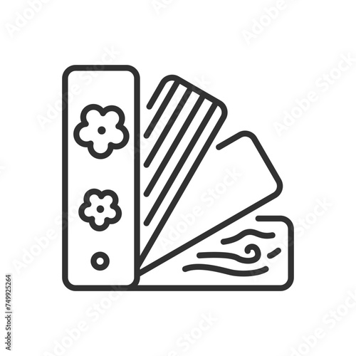 Selection of surface material, linear icon. Line with editable stroke