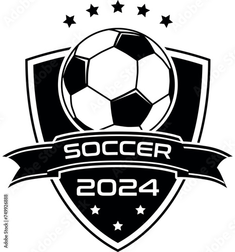 Sport, Fußball, Team, Mannschaft, Verein - Schild mit Fußball - Logo, Emblem, Label