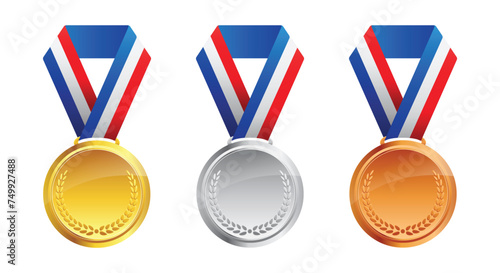 Wallpaper Mural simple gold silver bronze medals with ribbon Torontodigital.ca