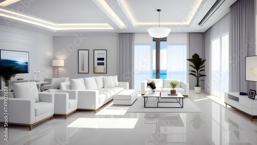 Interior of a marble living room