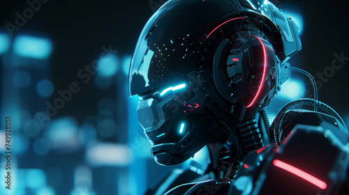 3D Rendering futuristic robot technology development, artificial intelligence AI, and machine learning concept. Global robotic bionic science research for future of human life