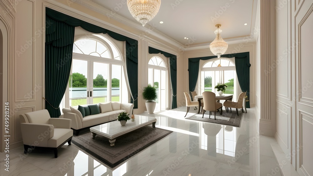 Interior of a marble living room Interior of a marble living room