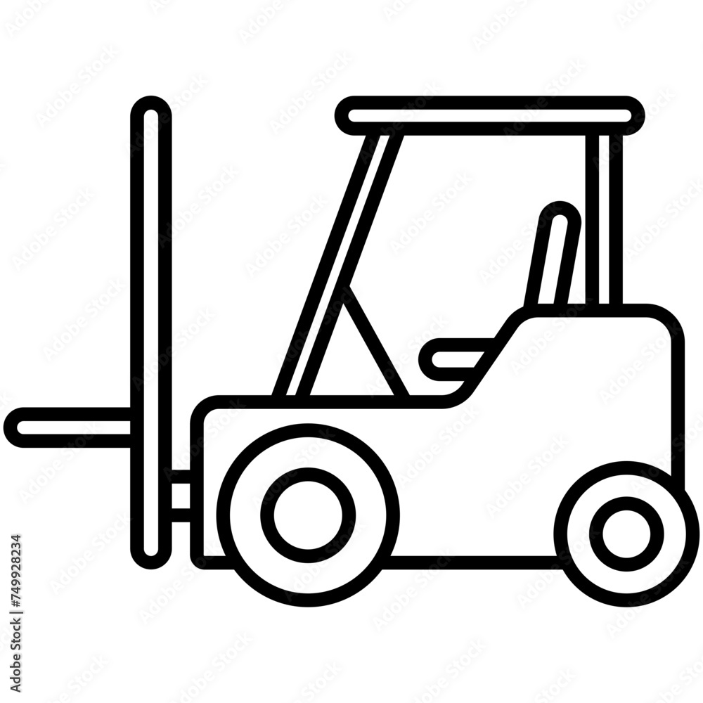 forklift black outline icon, related to industrial theme. use for modern concept, app, and web development.