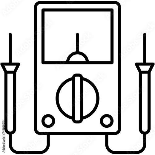 voltmeter black outline icon, related to industrial theme. use for modern concept, app, and web development.